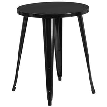 Load image into Gallery viewer, 24" Round Black Metal Indoor-Outdoor Table Set with 4 Cafe Chairs