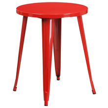 Load image into Gallery viewer, 24" Round Red Metal Indoor-Outdoor Table Set with 4 Cafe Chairs