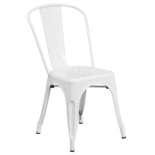 Load image into Gallery viewer, 24" Round White Metal Indoor-Outdoor Table Set with 4 Cafe Chairs