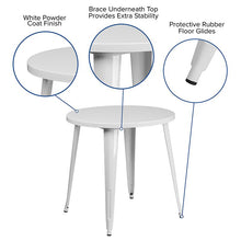 Load image into Gallery viewer, Commercial Grade 30" Round White Metal Indoor-Outdoor Table