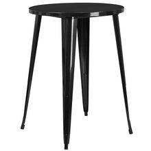 Load image into Gallery viewer, 30" Round Black Metal Indoor-Outdoor Bar Table Set with 2 Cafe Stools