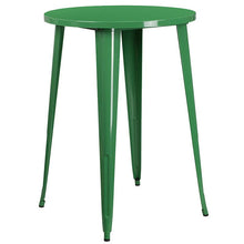 Load image into Gallery viewer, 30" Round Green Metal Indoor-Outdoor Bar Table Set with 4 Cafe Stools