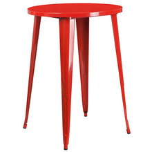 Load image into Gallery viewer, 30" Round Red Metal Indoor-Outdoor Bar Table Set with 4 Cafe Stools