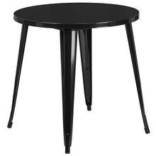 Load image into Gallery viewer, 30" Round Black Metal Indoor-Outdoor Table Set with 2 Arm Chairs