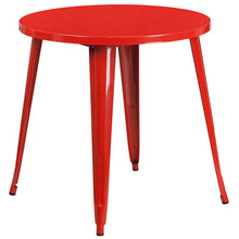 Load image into Gallery viewer, 30" Round Red Metal Indoor-Outdoor Table Set with 4 Cafe Chairs
