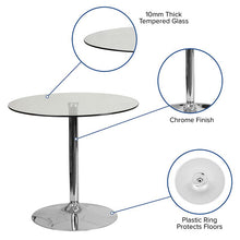 Load image into Gallery viewer, 31.5'' Round Glass Table with 29''H Chrome Base
