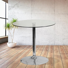 Load image into Gallery viewer, 31.5'' Round Glass Table with 29''H Chrome Base