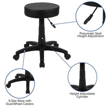 Load image into Gallery viewer, Black Adjustable Doctors Stool on Wheels with Ergonomic Molded Seat
