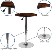 Load image into Gallery viewer, 23.5'' Round Pine Wood Table (Adjustable Range 26.25'' - 35.5'')