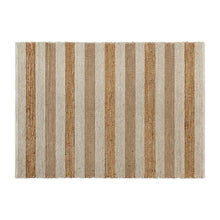 Load image into Gallery viewer, 5' x 7' Handwoven Striped Jute Blend Area Rug in Natural Tones