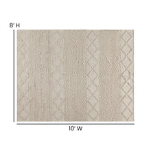 Load image into Gallery viewer, 8' x 10' White, Ivory Geometric Design Handwoven Area Rug