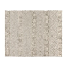 Load image into Gallery viewer, 8' x 10' Ivory Geometric Design Handwoven Area Rug - Wool/Polyester/Cotton Blend