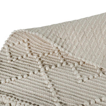 Load image into Gallery viewer, 8' x 10' Ivory Geometric Design Handwoven Area Rug - Wool/Polyester/Cotton Blend