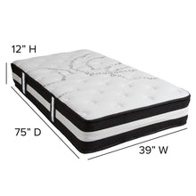 Load image into Gallery viewer, 12 Inch Hybrid Pocket Spring Mattress, Twin Mattress in a Box