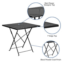 Load image into Gallery viewer, Commercial Grade 28" Square Black Indoor-Outdoor Steel Folding Patio Table