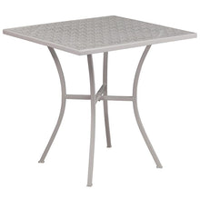 Load image into Gallery viewer, 28" Light Gray Indoor-Outdoor Steel Patio Table Set with 4 Round Back Chairs