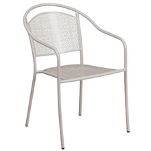 Load image into Gallery viewer, 28" Light Gray Indoor-Outdoor Steel Patio Table Set with 4 Round Back Chairs