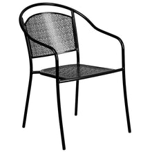 Load image into Gallery viewer, 28" Black Indoor-Outdoor Steel Folding Patio Table Set with 4 Round Back Chairs
