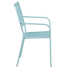 Load image into Gallery viewer, Sky Blue Indoor-Outdoor Steel Patio Arm Chair with Square Back