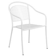 Load image into Gallery viewer, 35.25" Round White Indoor-Outdoor Steel Patio Table Set with 4 Round Back Chairs