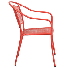 Load image into Gallery viewer, Commercial Grade Coral Indoor-Outdoor Steel Patio Arm Chair with Round Back