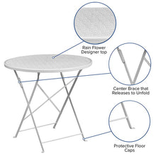 Load image into Gallery viewer, Commercial Grade 30" Round White Indoor-Outdoor Steel Folding Patio Table