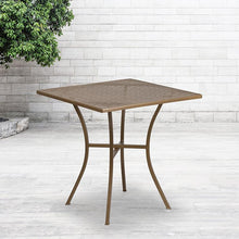 Load image into Gallery viewer, Commercial Grade 28" Square Gold Indoor-Outdoor Steel Patio Table