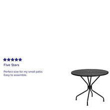 Load image into Gallery viewer, 35.25" Round Black Indoor-Outdoor Steel Patio Table with Umbrella Hole