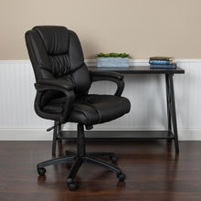 Load image into Gallery viewer, Flash Fundamentals 400 lb. Rated Black Swivel Office Chair with Padded Arms