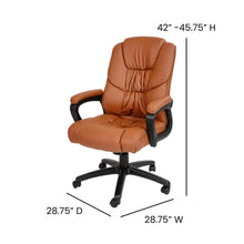 Load image into Gallery viewer, Fundamentals Big & Tall 400 lb. Rated Brown Swivel Office Chair with Padded Arms