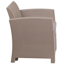 Load image into Gallery viewer, Light Gray Faux Rattan Chair with All-Weather Seneca Light Gray Cushion