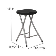Load image into Gallery viewer, Foldable Stool with Black Plastic Seat and Titanium Gray Frame