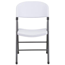 Load image into Gallery viewer, HERCULES Series 330 lb. Capacity Granite White Plastic Folding Chair with Charcoal Frame