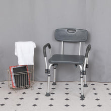 Load image into Gallery viewer, 300 Lb. Capacity, Adjustable Gray Bath & Shower Chair with Depth Adjustable Back