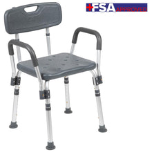 Load image into Gallery viewer, 300 Lb. Capacity Adjustable Gray Bath, Shower Chair with Quick Release Back