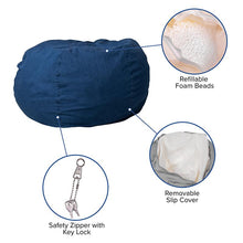 Load image into Gallery viewer, Oversized Denim Refillable Bean Bag Chair for All Ages