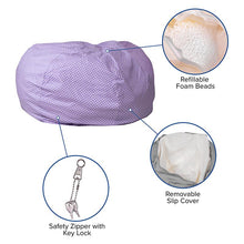 Load image into Gallery viewer, Oversized Lavender Dot Refillable Bean Bag Chair for All Ages