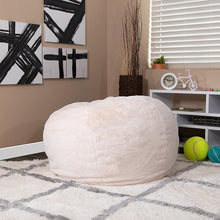 Load image into Gallery viewer, Oversized White Furry Refillable Bean Bag Chair for All Ages