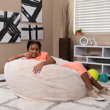 Load image into Gallery viewer, Oversized White Furry Refillable Bean Bag Chair for All Ages