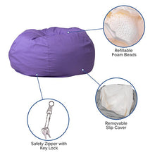 Load image into Gallery viewer, Oversized Solid Purple Refillable Bean Bag Chair for All Ages