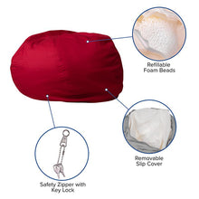 Load image into Gallery viewer, Oversized Solid Red Refillable Bean Bag Chair for All Ages
