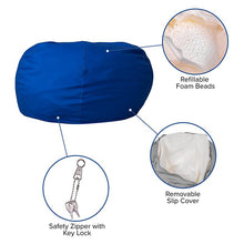 Load image into Gallery viewer, Oversized Solid Royal Blue Refillable Bean Bag Chair for All Ages
