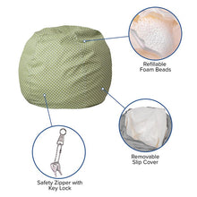Load image into Gallery viewer, Small Green Dot Refillable Bean Bag Chair for Kids and Teens