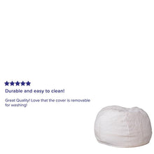 Load image into Gallery viewer, Small White Furry Refillable Bean Bag Chair for Kids and Teens