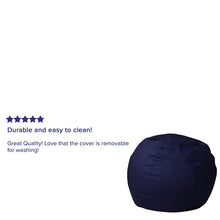 Load image into Gallery viewer, Small Solid Navy Blue Refillable Bean Bag Chair for Kids and Teens