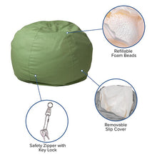 Load image into Gallery viewer, Small Solid Green Refillable Bean Bag Chair for Kids and Teens