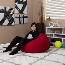 Load image into Gallery viewer, Small Solid Red Refillable Bean Bag Chair for Kids and Teens