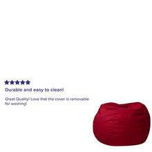 Load image into Gallery viewer, Small Solid Red Refillable Bean Bag Chair for Kids and Teens