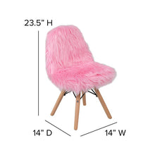 Load image into Gallery viewer, Faux Fur Light Pink Accent Chair - Shag Kids Chair for Ages 5-7