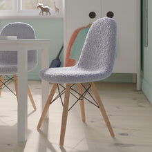 Load image into Gallery viewer, Kid's Padded Armless Faux Shearling Accent Chair with Beechwood Legs in Gray